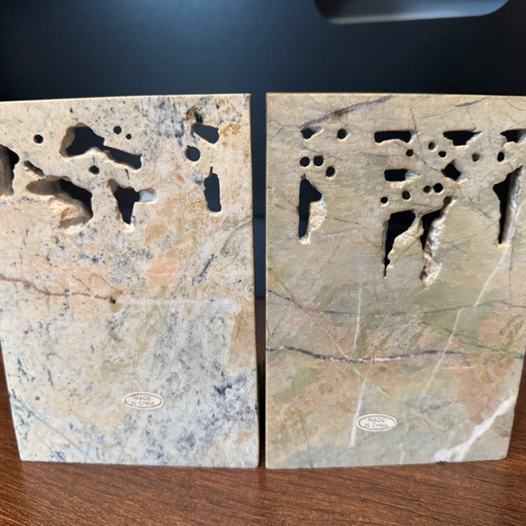 Book end marble Chinoiserie Style Decor - Hand Carved - Vintage - Picture 3 of 3